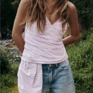 Zara Pink and White Top
